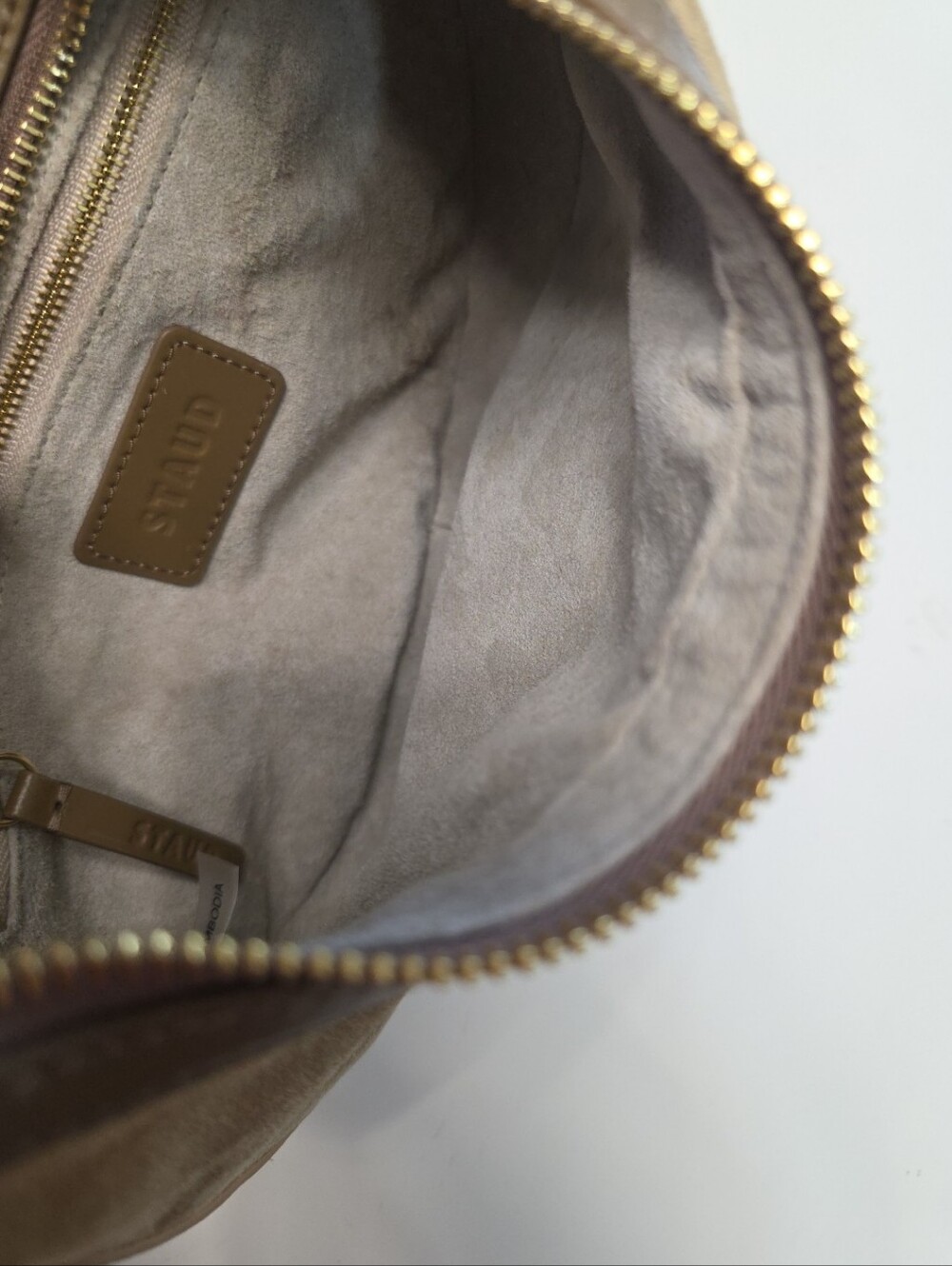 Staud Alden Suede Shoulder Bag In Hazel - Picture 8 of 10